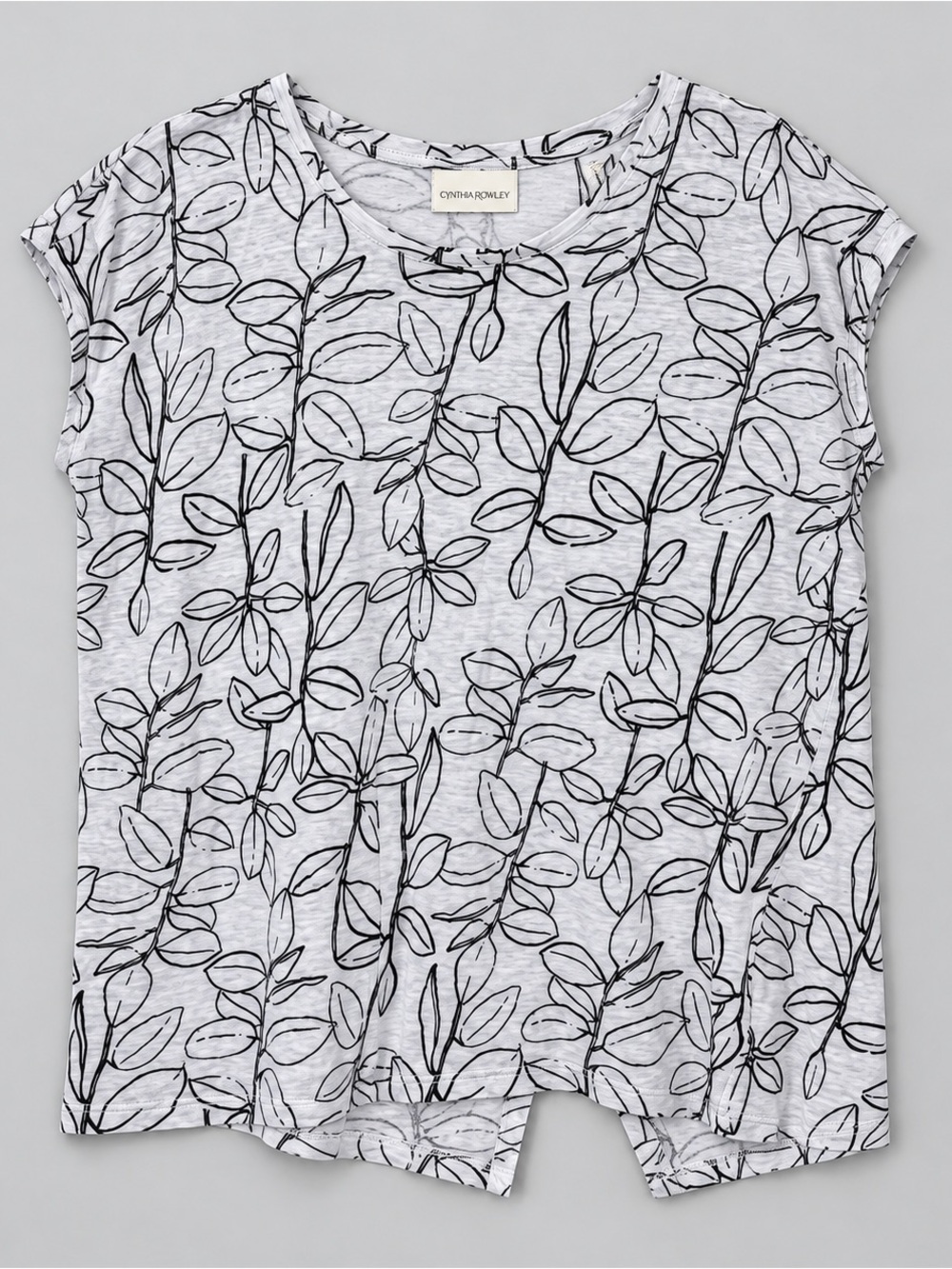 Cynthia Rowley 100% Linen Top Blouse XL Coastal Euro Summer Fisherman Beachy